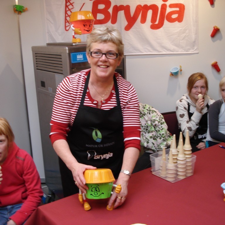 Brynjuísinn vakti að venju mikla kátínu.