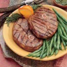 Lambalærissneiðar með sítrónu og mintu