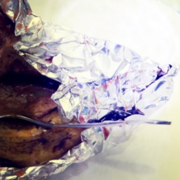 Grillaðir bananar og sykurpúðar