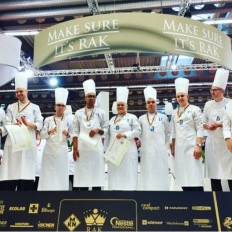 Liðið á verðlaunapalli