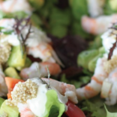 Ristaðar brauðsneiðar með humar