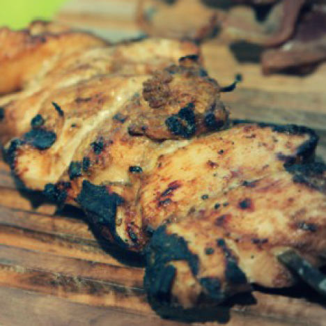 Teriyaki marineraður kjúklingur á spjóti