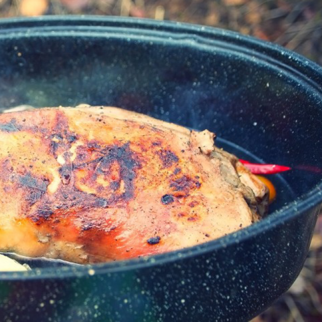 Pottsteik með grænmeti