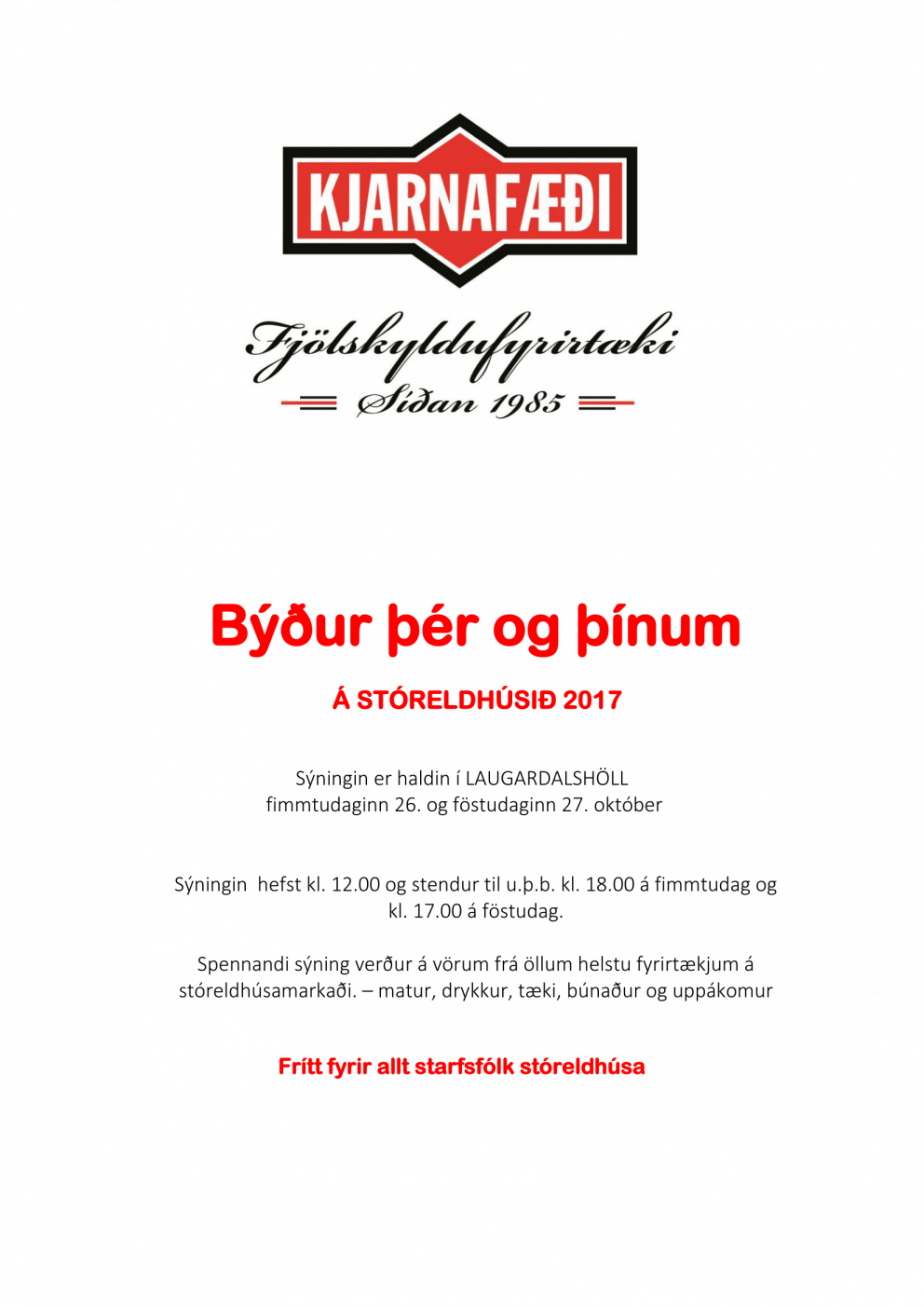 Starfsfólk stóreldhúsa getur prentað þennan boðsmiða út