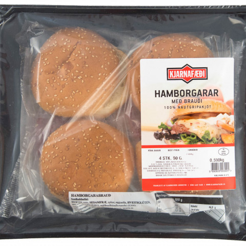 Hamborgarar m/brauði 90 gr